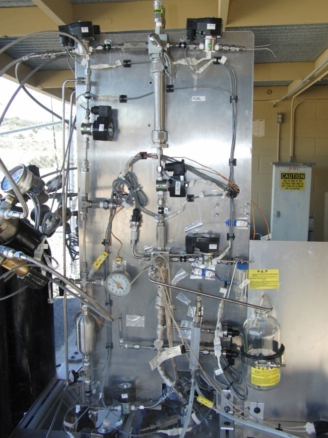 Hypergolic Green Fuel” side of the test stand